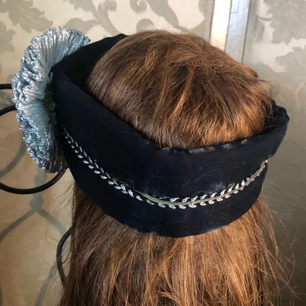 Antique Black & Silver Flapper Headband - Picture 7 of 7